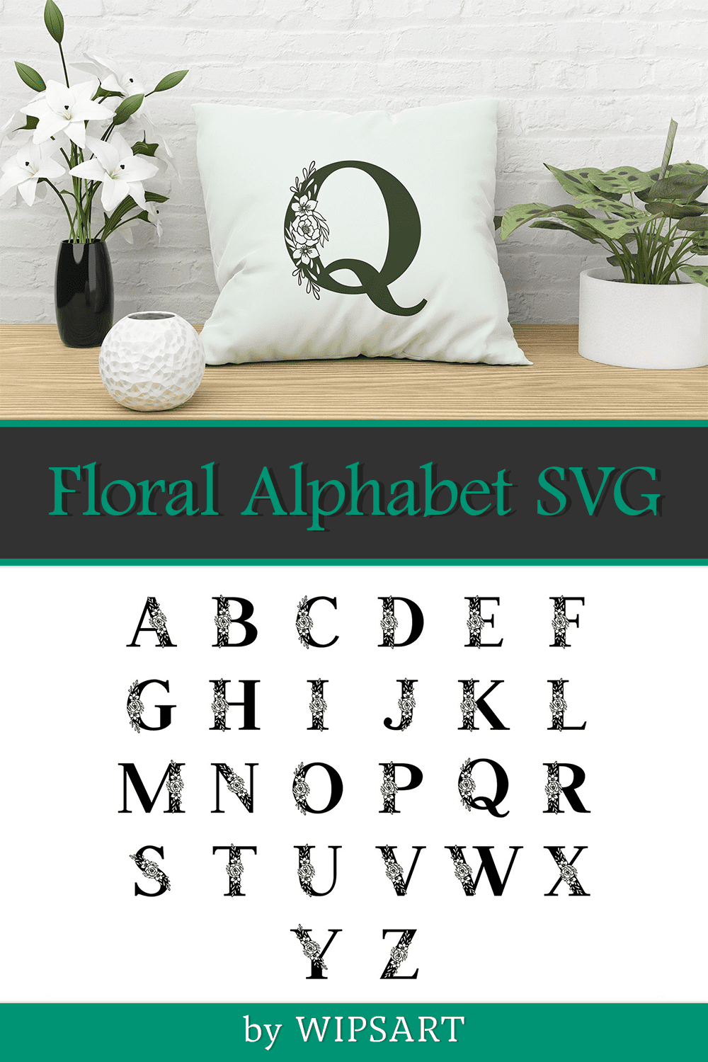 floral alphabet svg pinterest