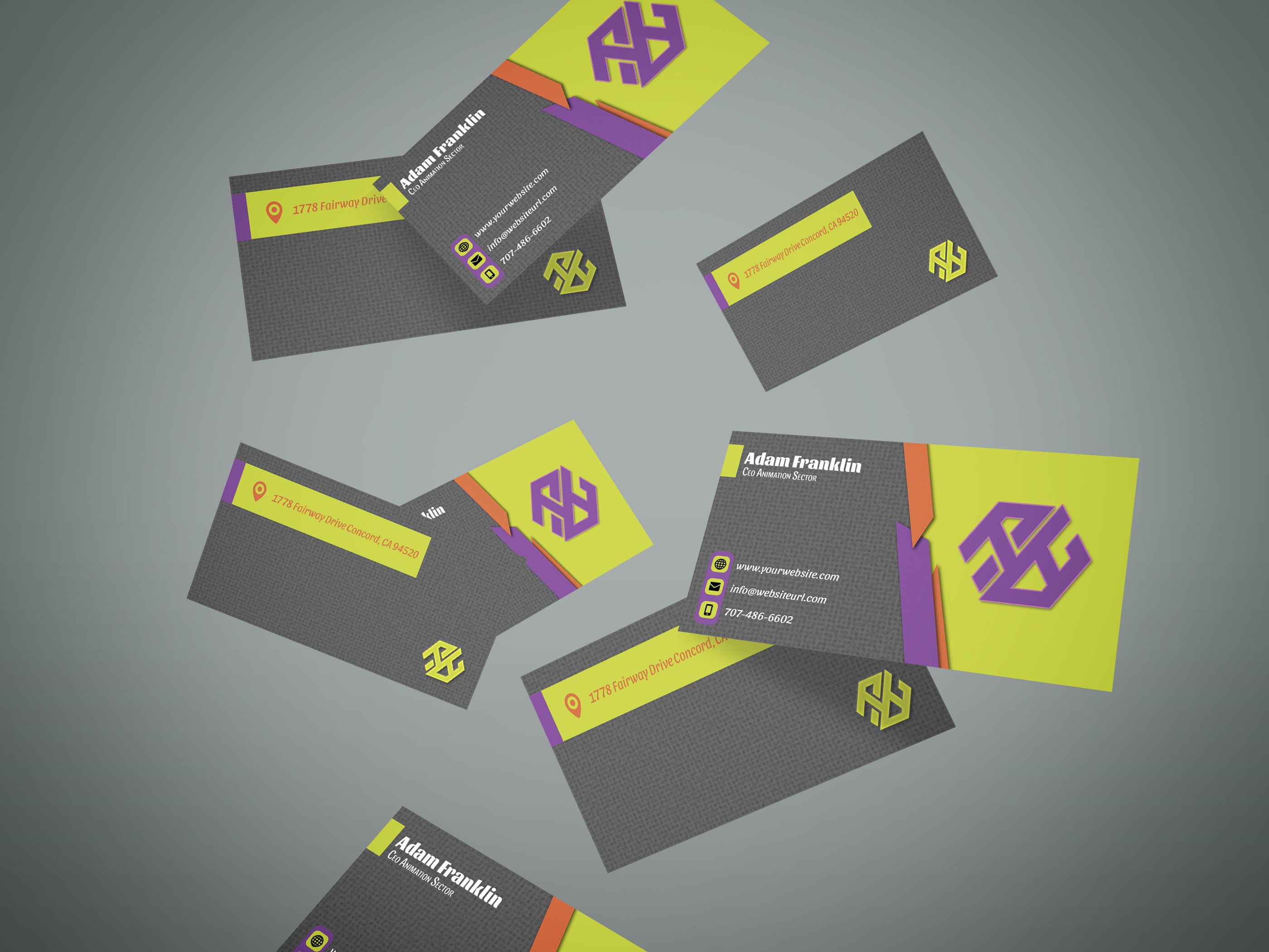 Minimal Creative Business Card Template Flying Cards Example.