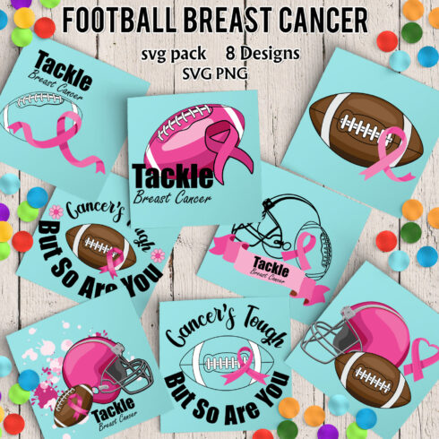 football breast cancer svg.