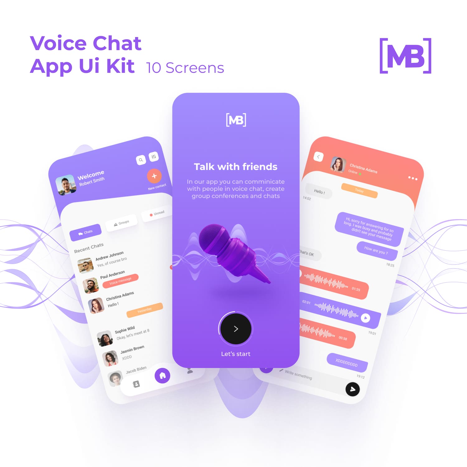 voice chat app ui.