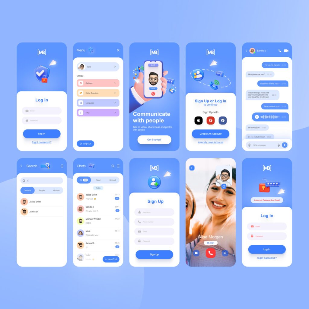 Video Chat App UI – MasterBundles