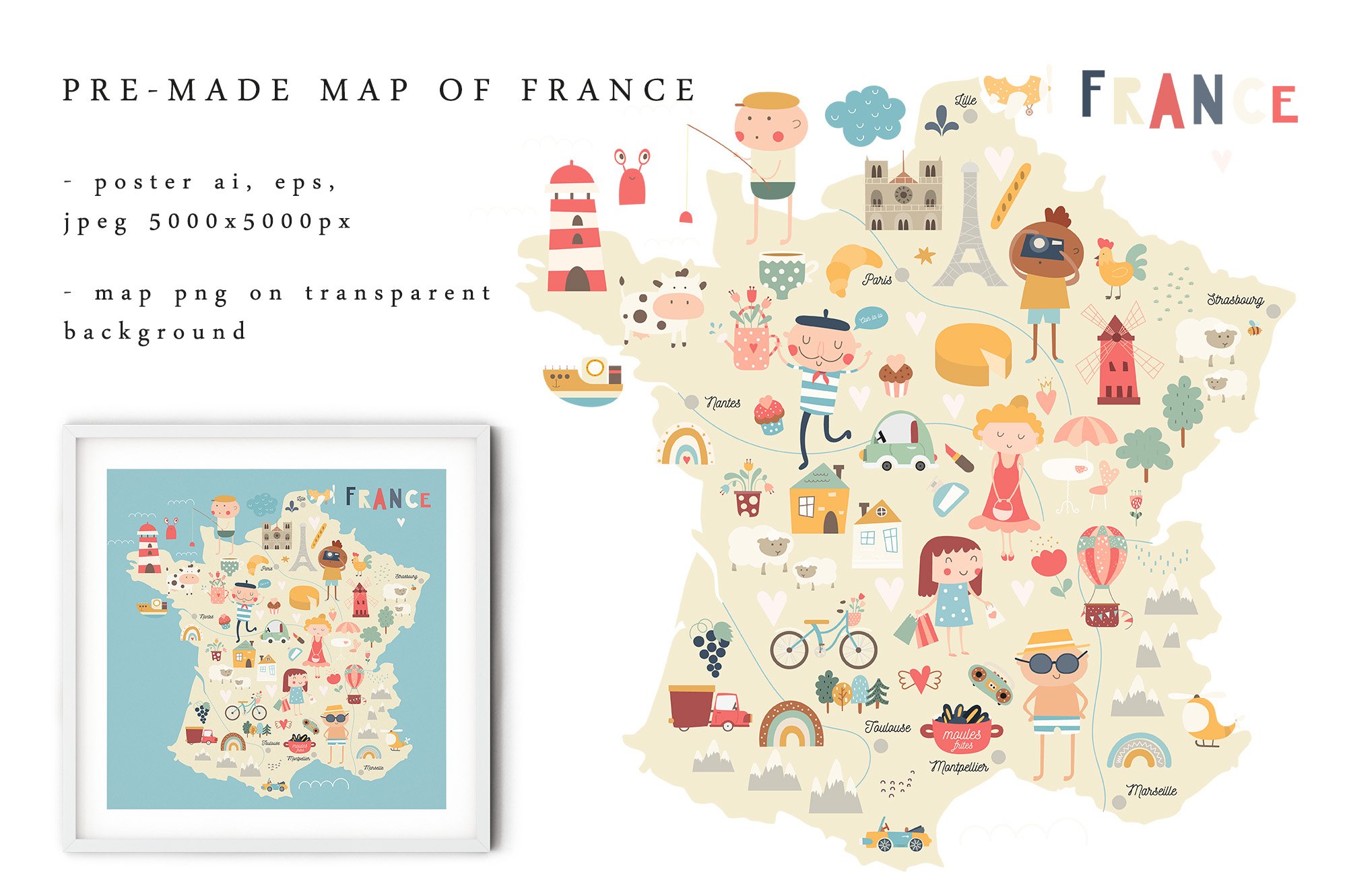 France kids collection map for clothes.