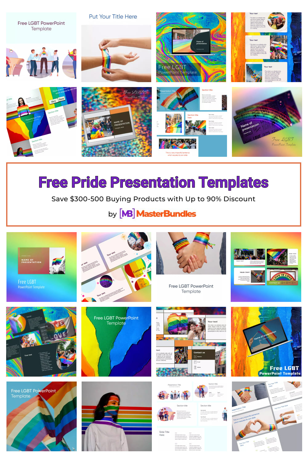 Free Pride Presentation Templates for Pinterest.