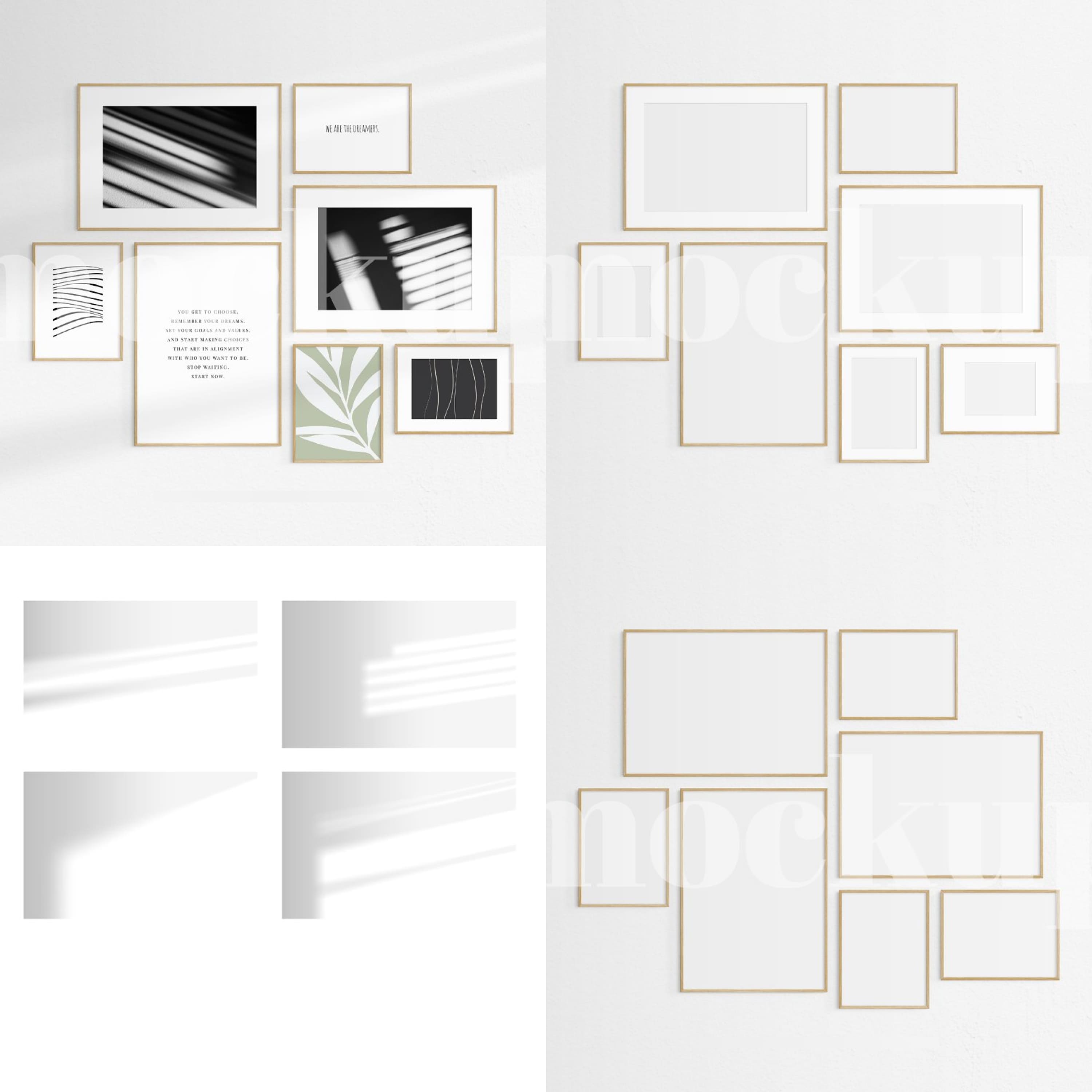 Gallery Wall Frame Mockup, Set Of 7 Frames