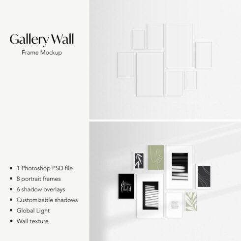 Gallery Wall Frame Mockup | Set of 8.