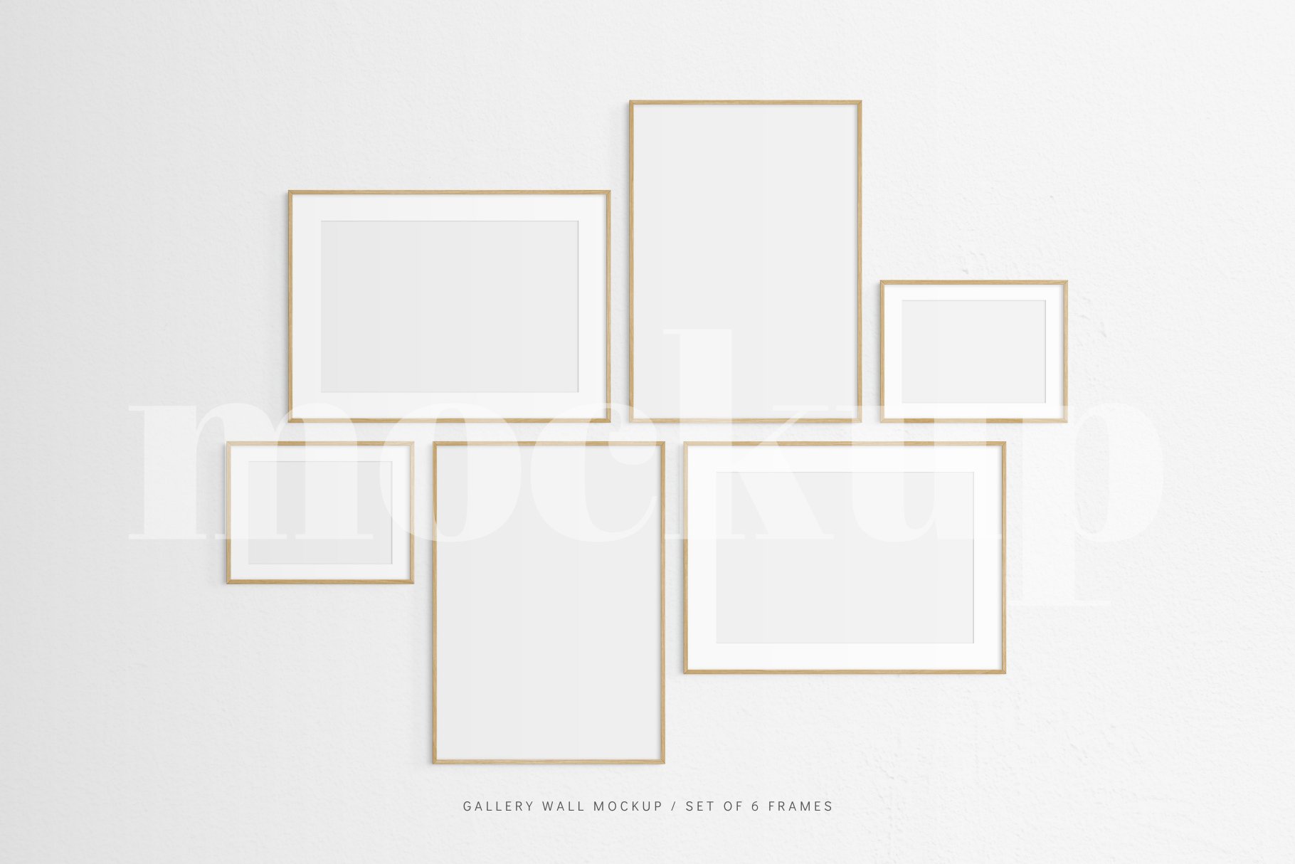 Gallery Wall Mockup, Set of 6 Frames, Frame Mockup, Black