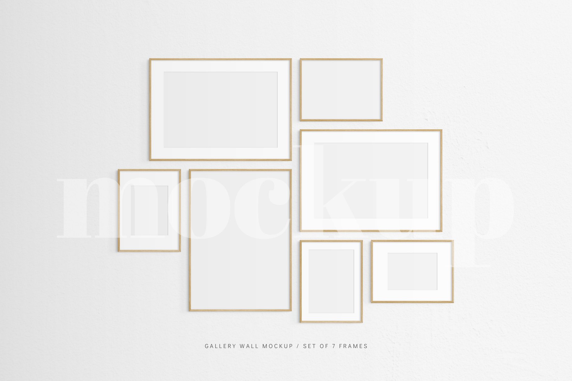 Gallery Wall Frame Mockup, Set Of 7 Frames