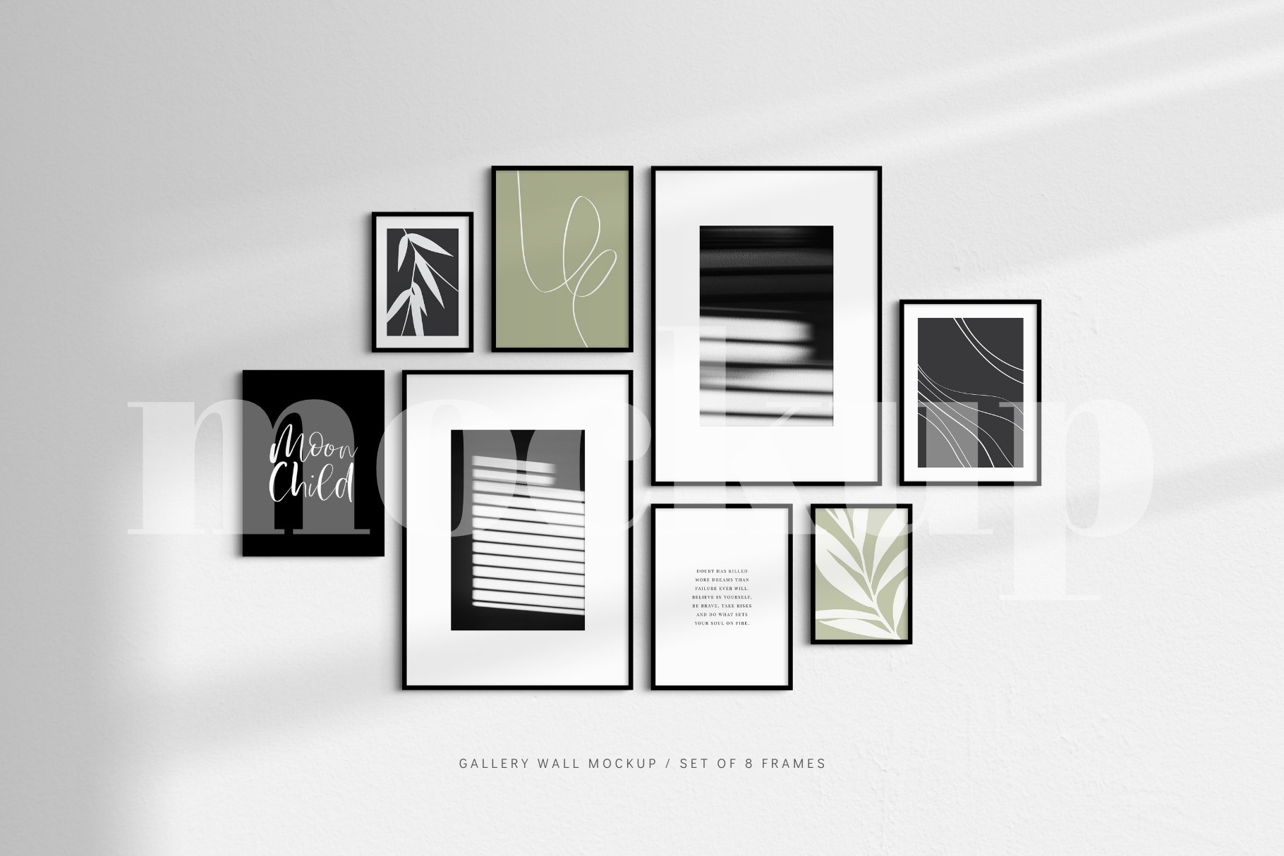 Gallery Wall Mockup, Set of 8 Frames, Frame Mockup