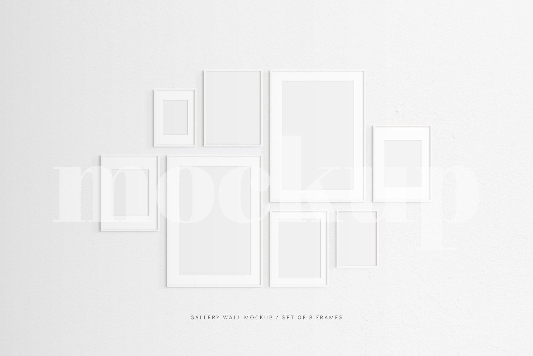 Gallery Wall Mockup, Set of 8 Frames, Frame Mockup, Black