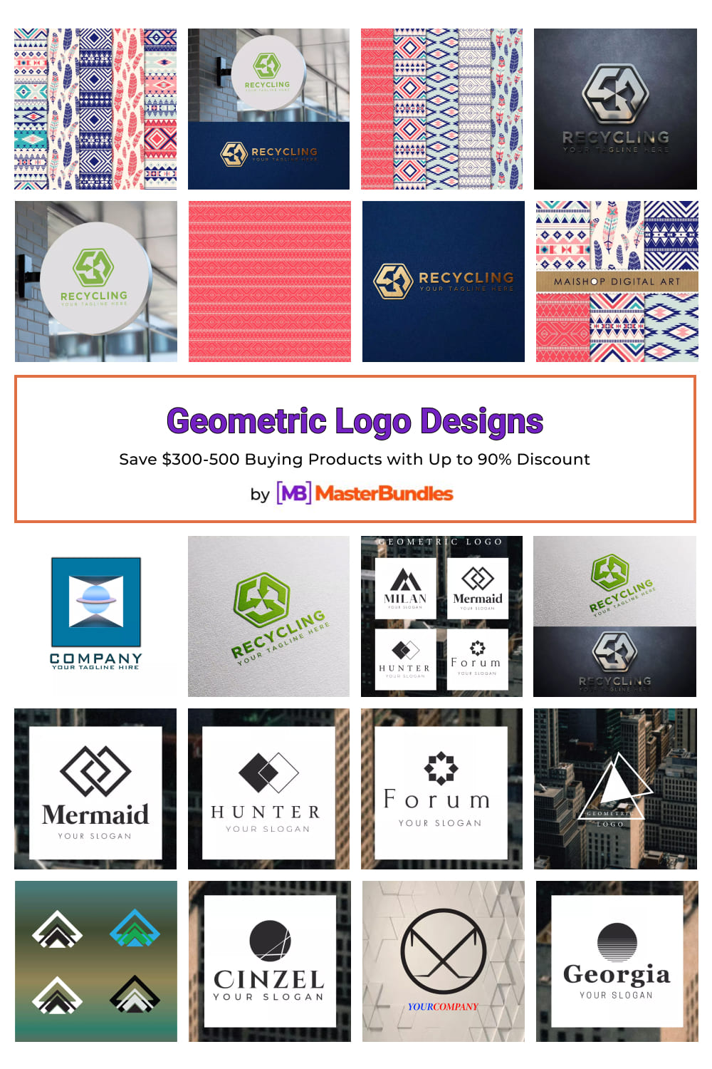 Geometric Logo Designs for Pinterest.