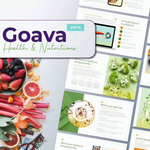 Goava health nutritions powerpoint template - main image preview.