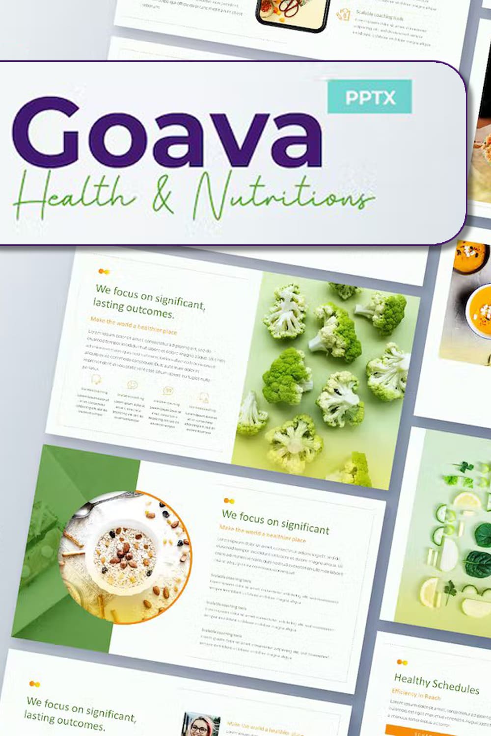 Goava health nutritions powerpoint template - pinterest image preview.