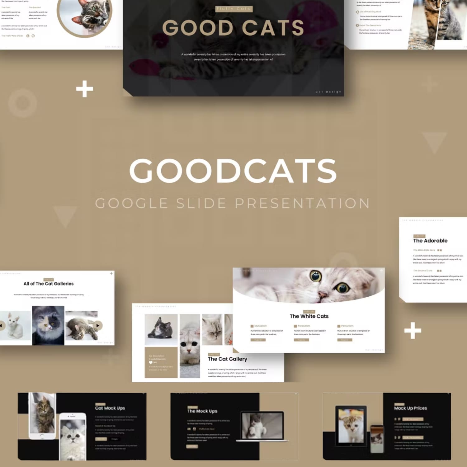 Good cat google slide template - main image preview.
