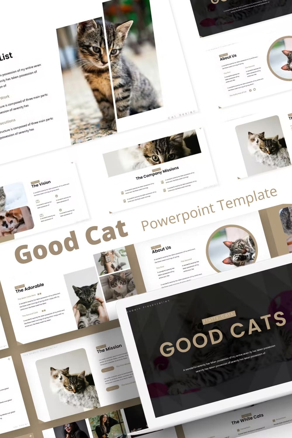Good cat powerpoint template - pinterest image preview.