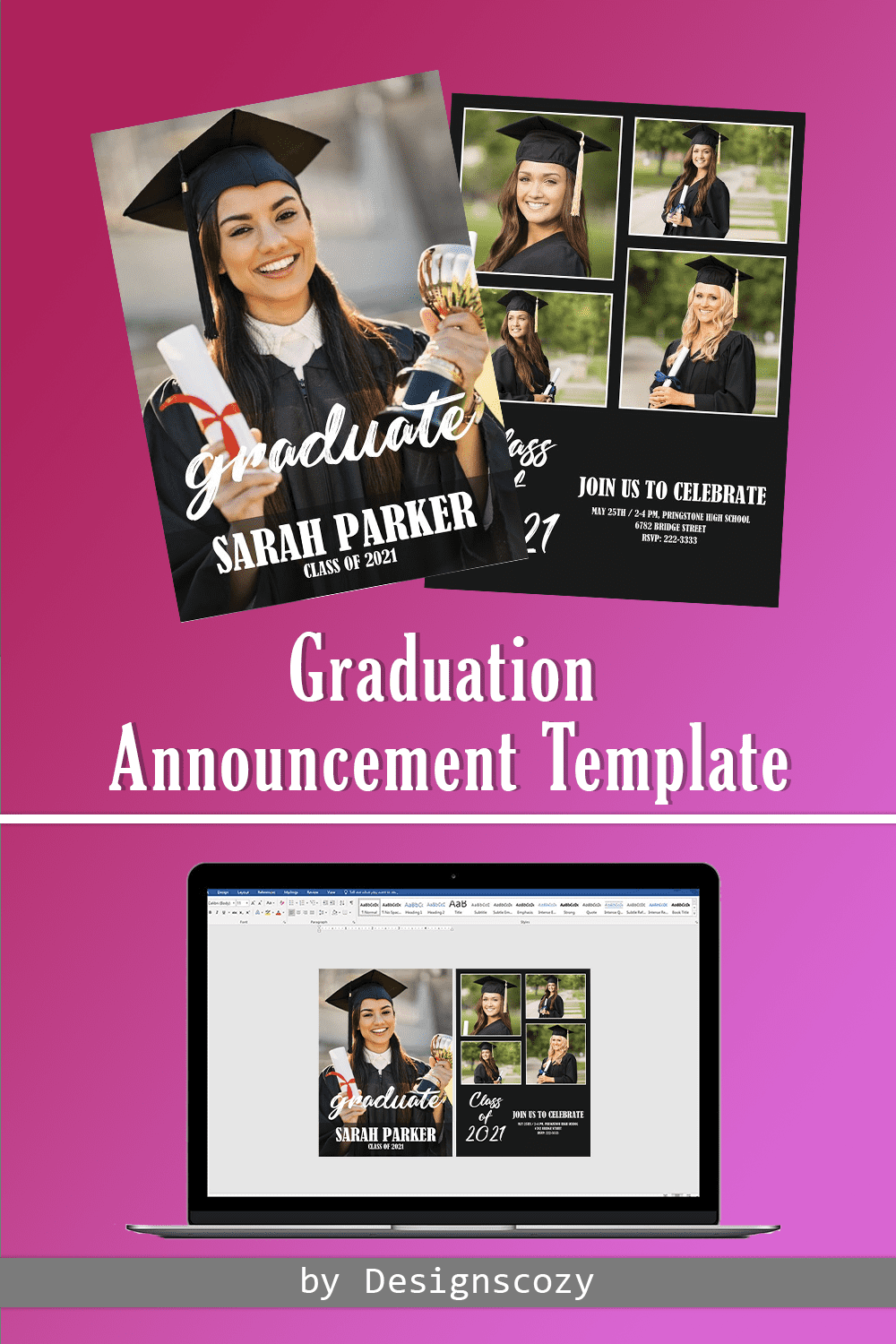 graduation announcement template 10 pinterest