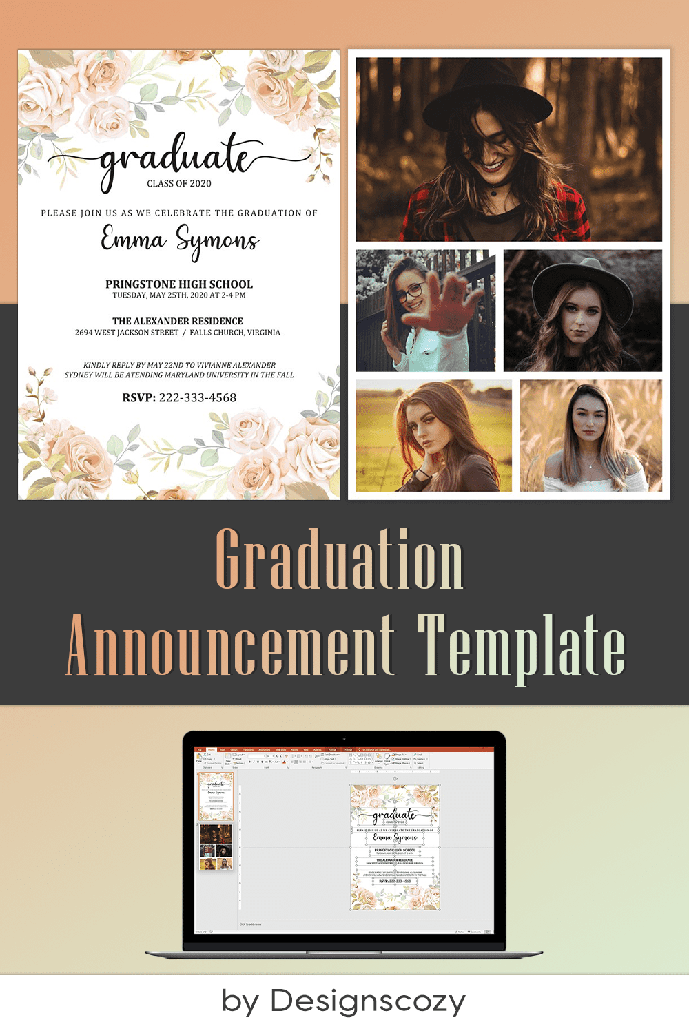 graduation announcement template 11 pinterest