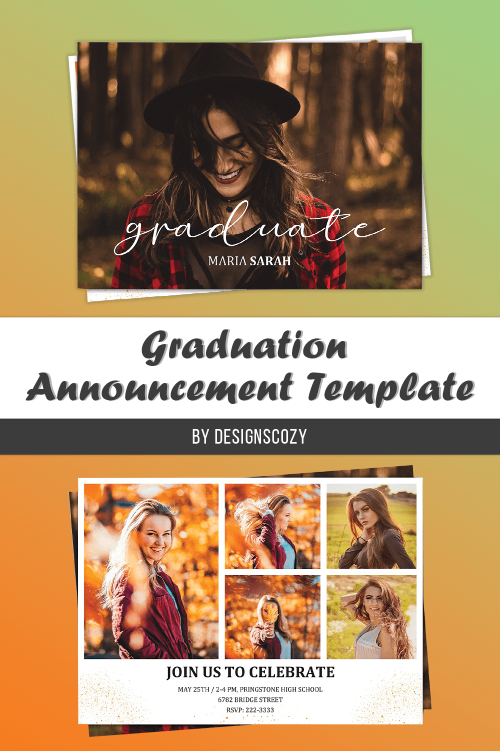 graduation announcement template 12 pinterest