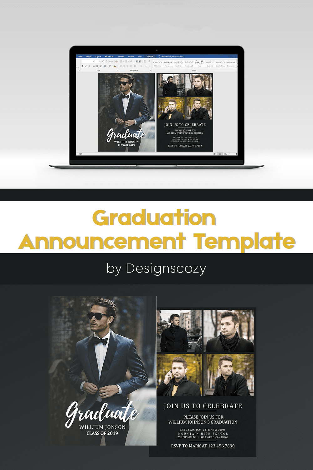 graduation announcement template 5 pinterest