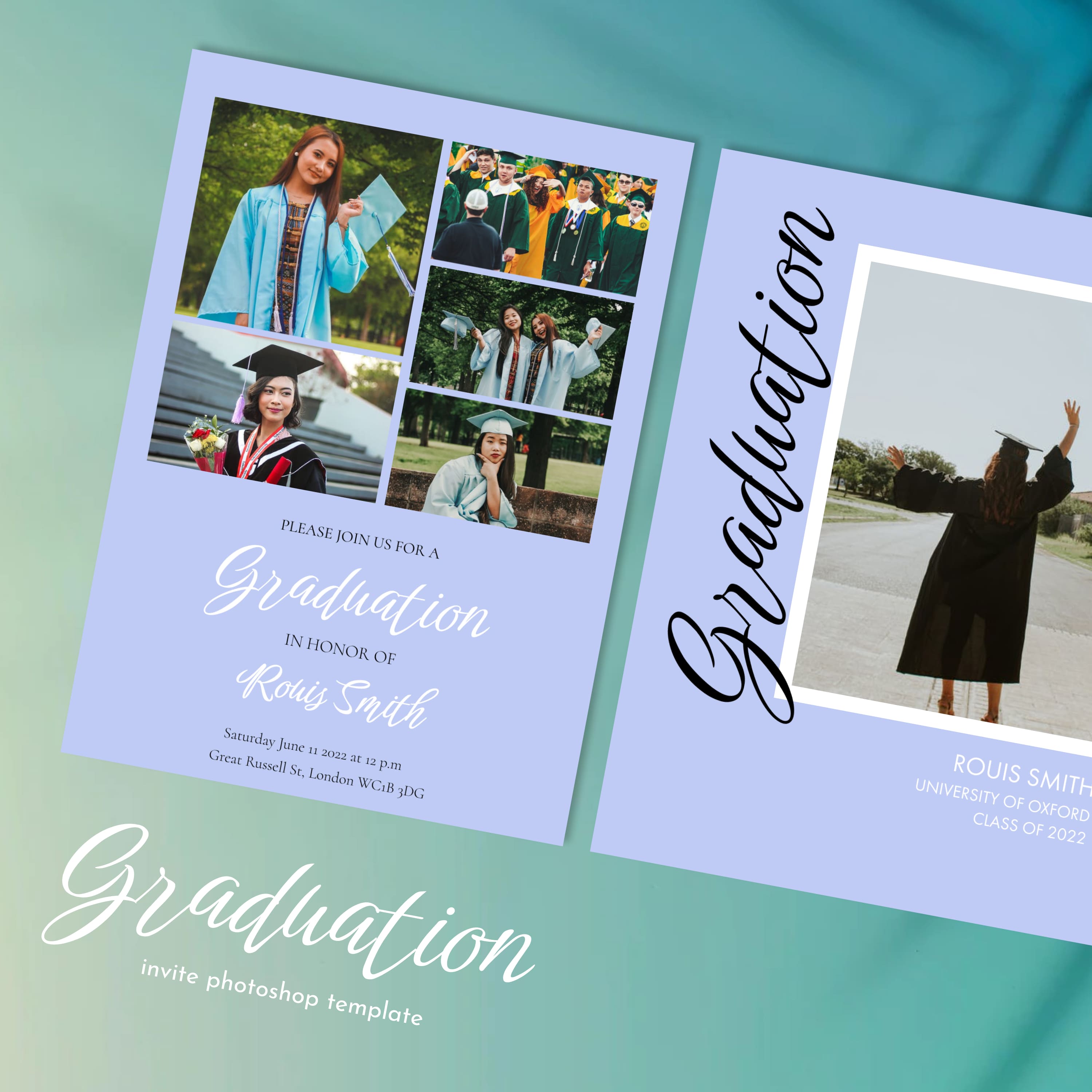 graduation invite photoshop template.