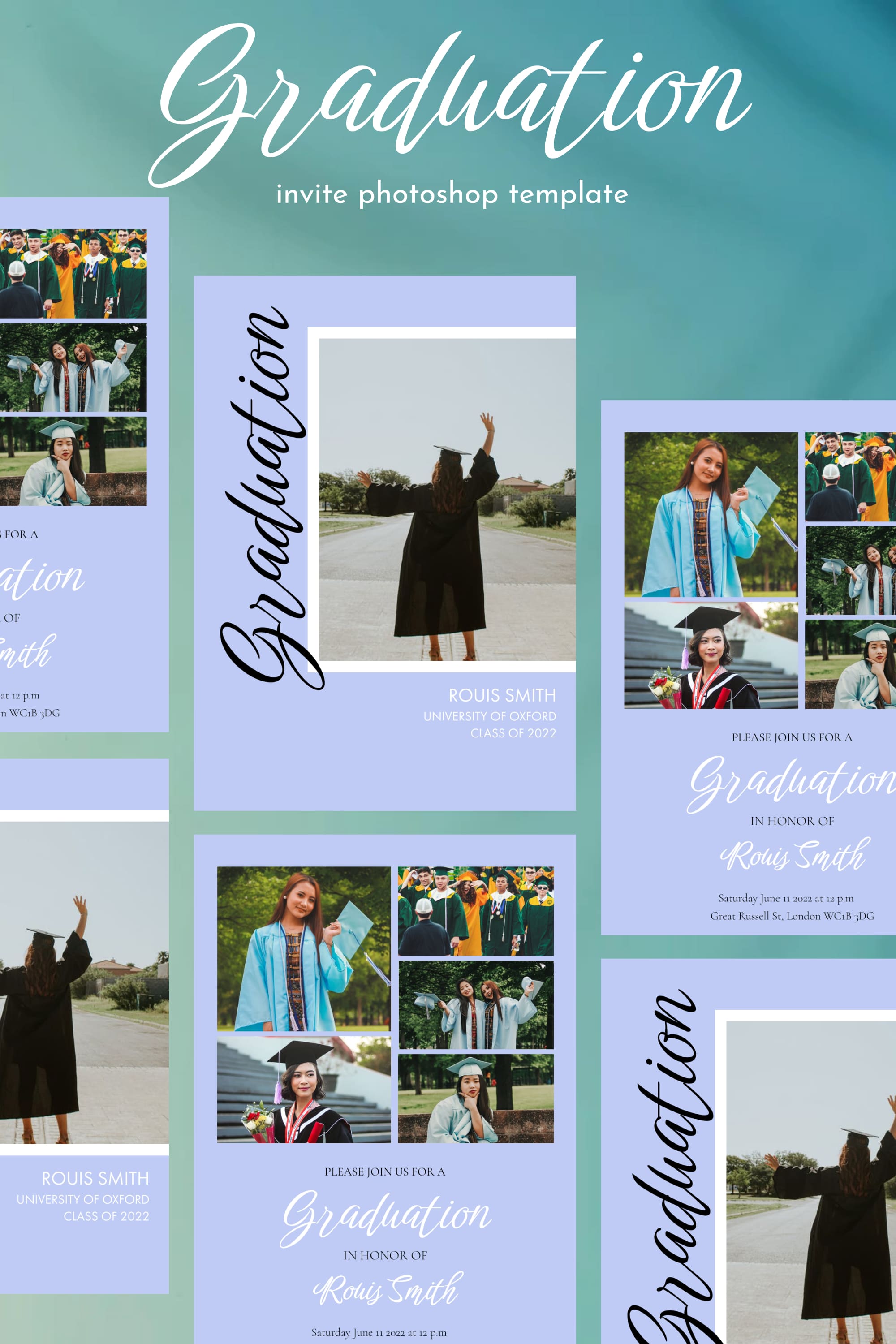 graduation invite photoshop template pinterest