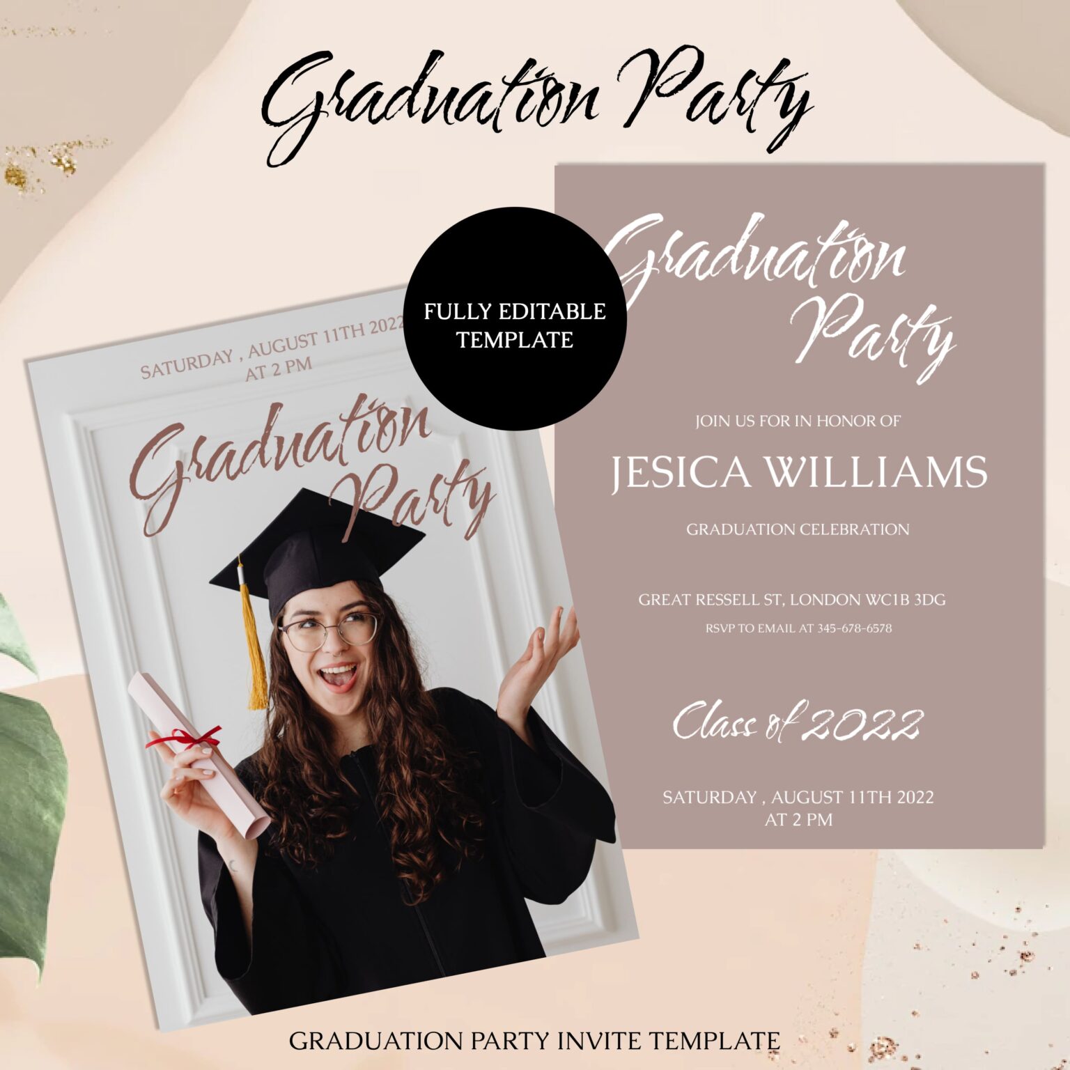 Graduation Party Invite Template Masterbundles 9353
