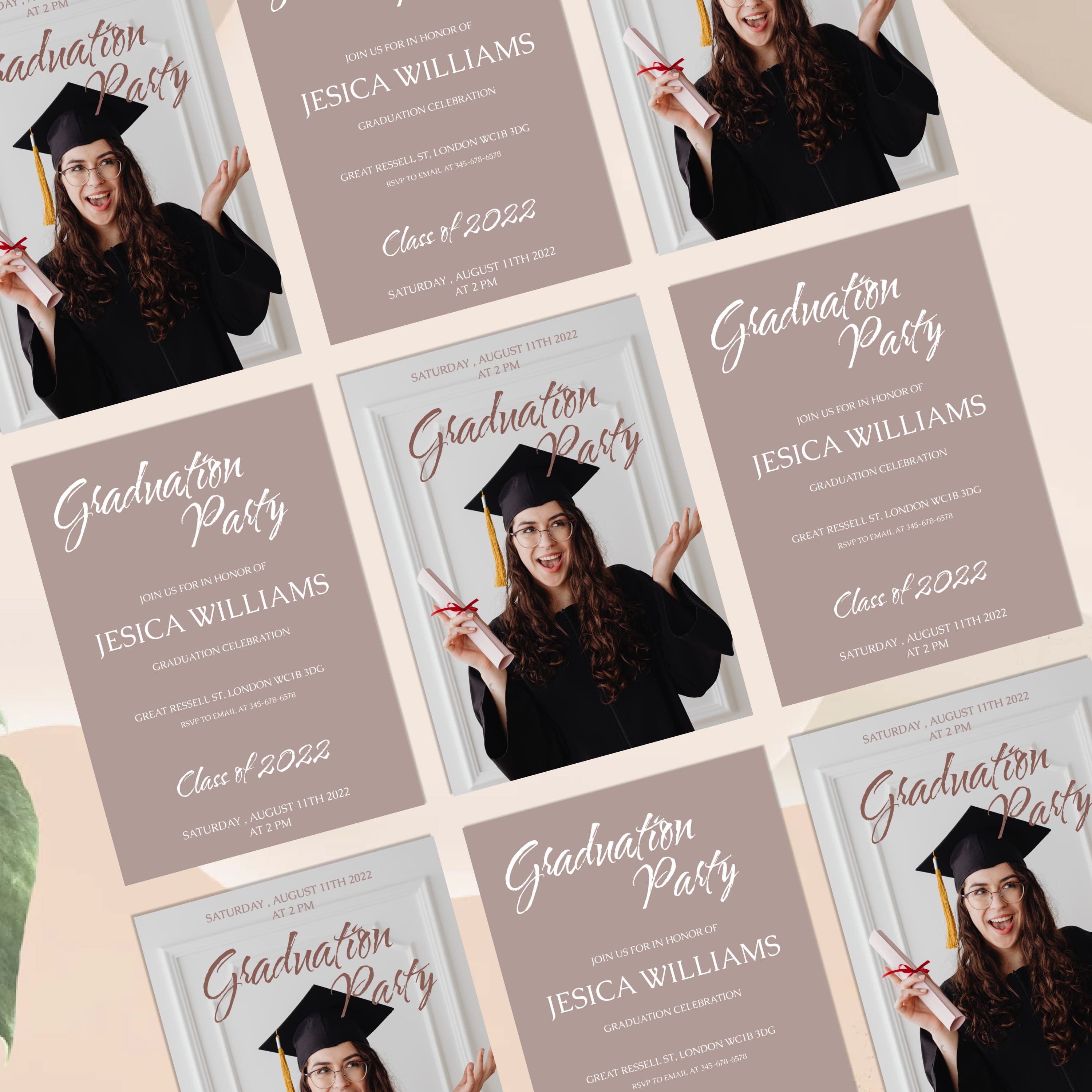 graduation party invite template cover.