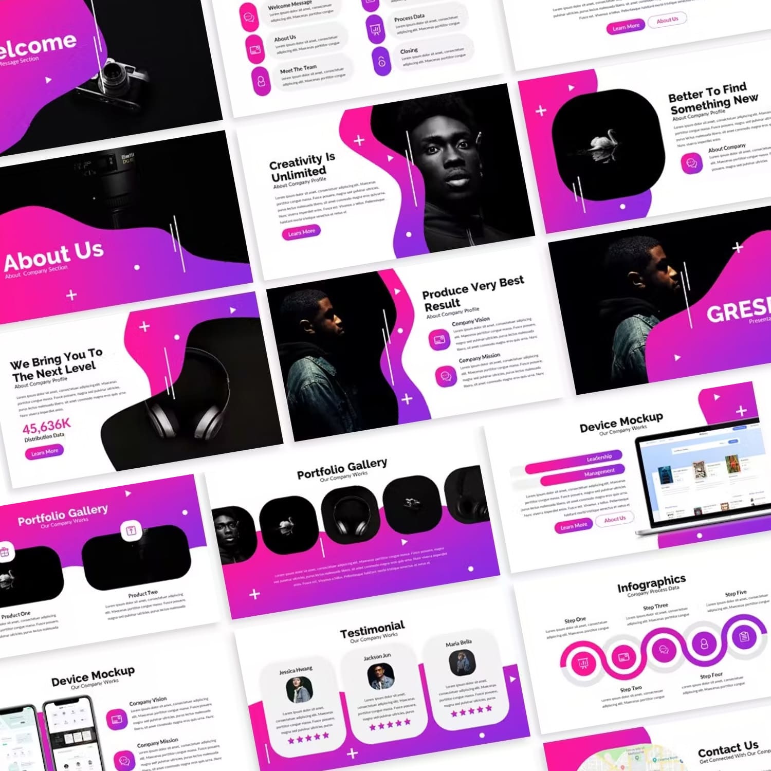 Gresdie gradient abstract powerpoint template from SlideFactory.