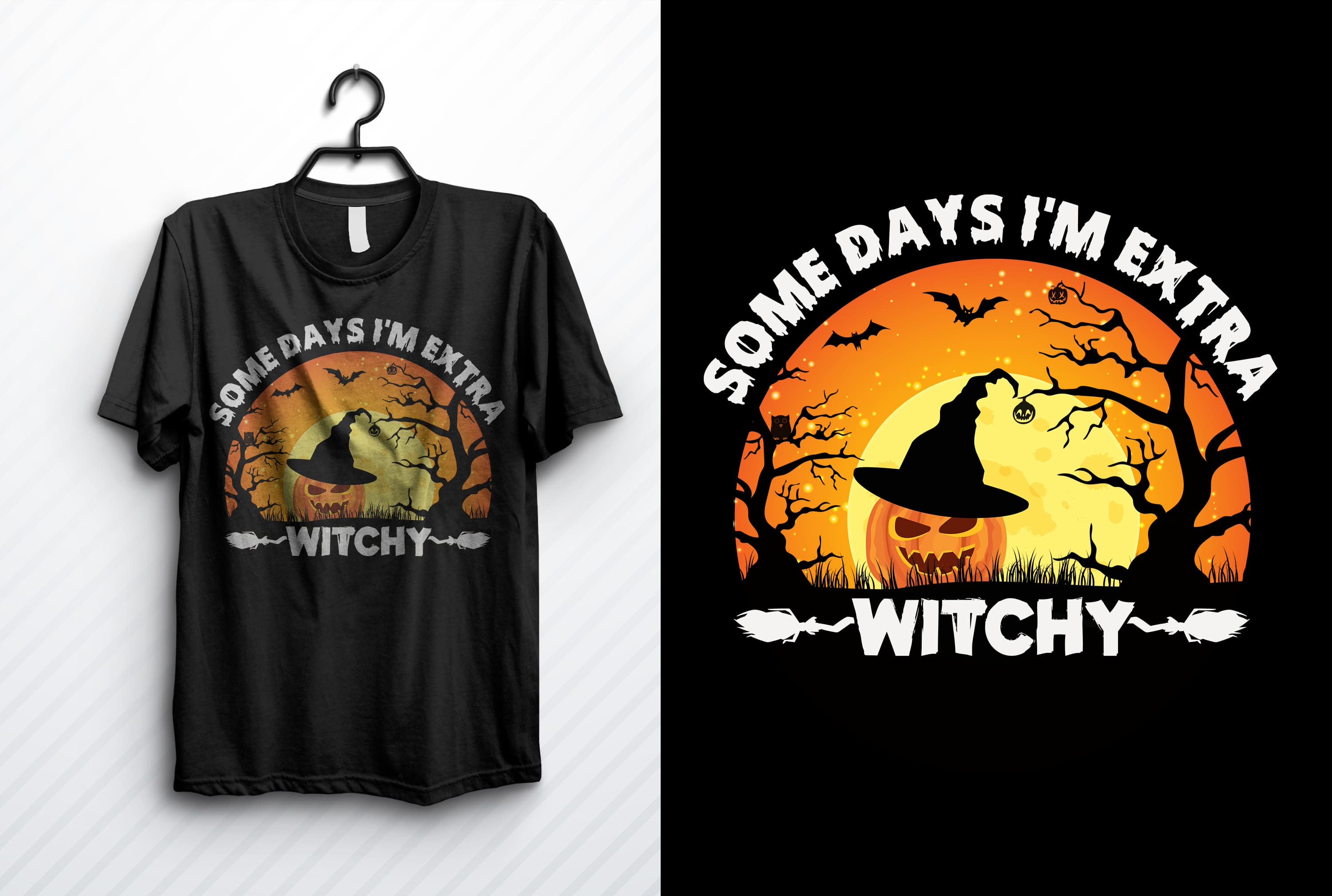 20 Halloween T-shirt Design Bundle, some days I'm extra witchy design.