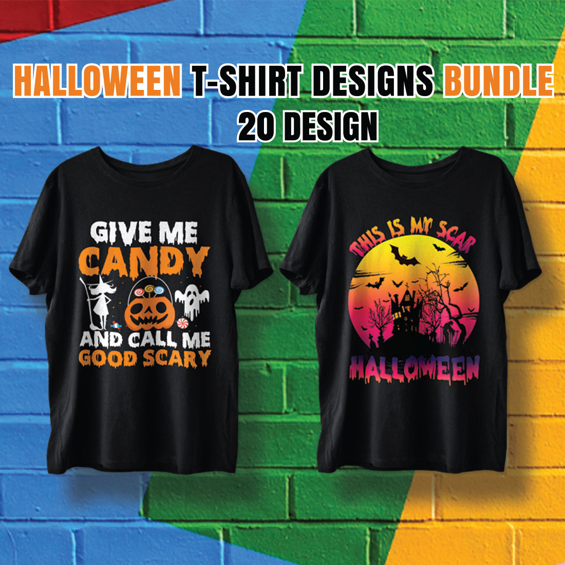 Halloween T-shirt Bundle 20 Design cover image.