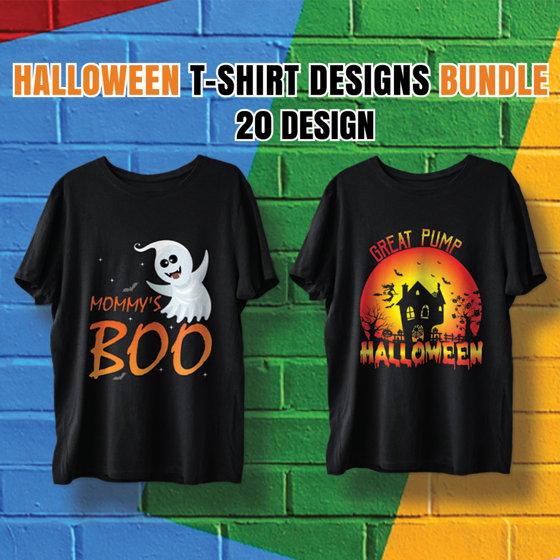 Halloween T-shirt Bundle 20 Design preview image.