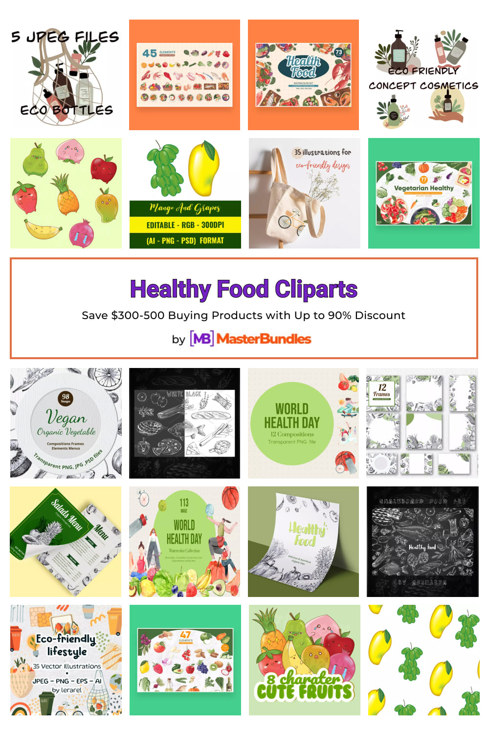Healthy Food Cliparts for Pinterest.