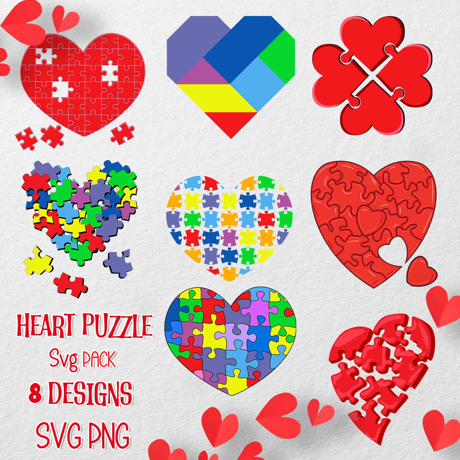 Heart puzzle svg - main image preview.