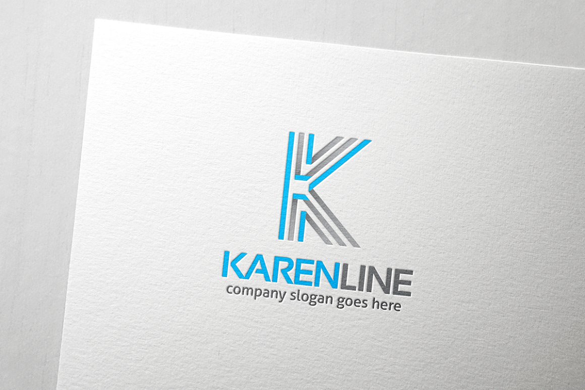 White paper with blue and grey letter logo.