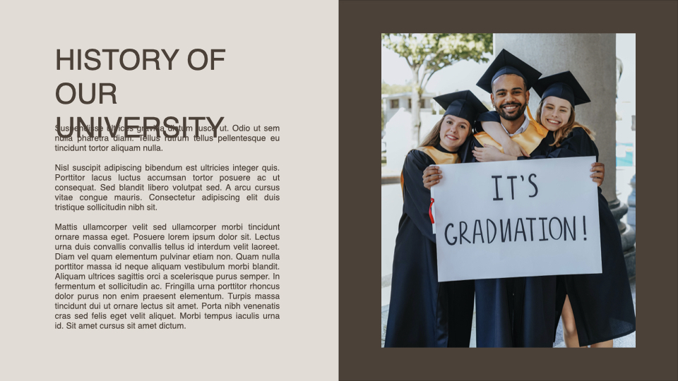 Use this bicolor slide for your graduation presentation.