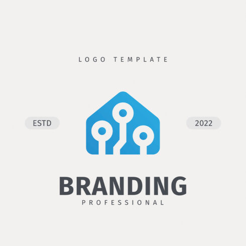 Tech Modern Home Building Logo Template cover image.