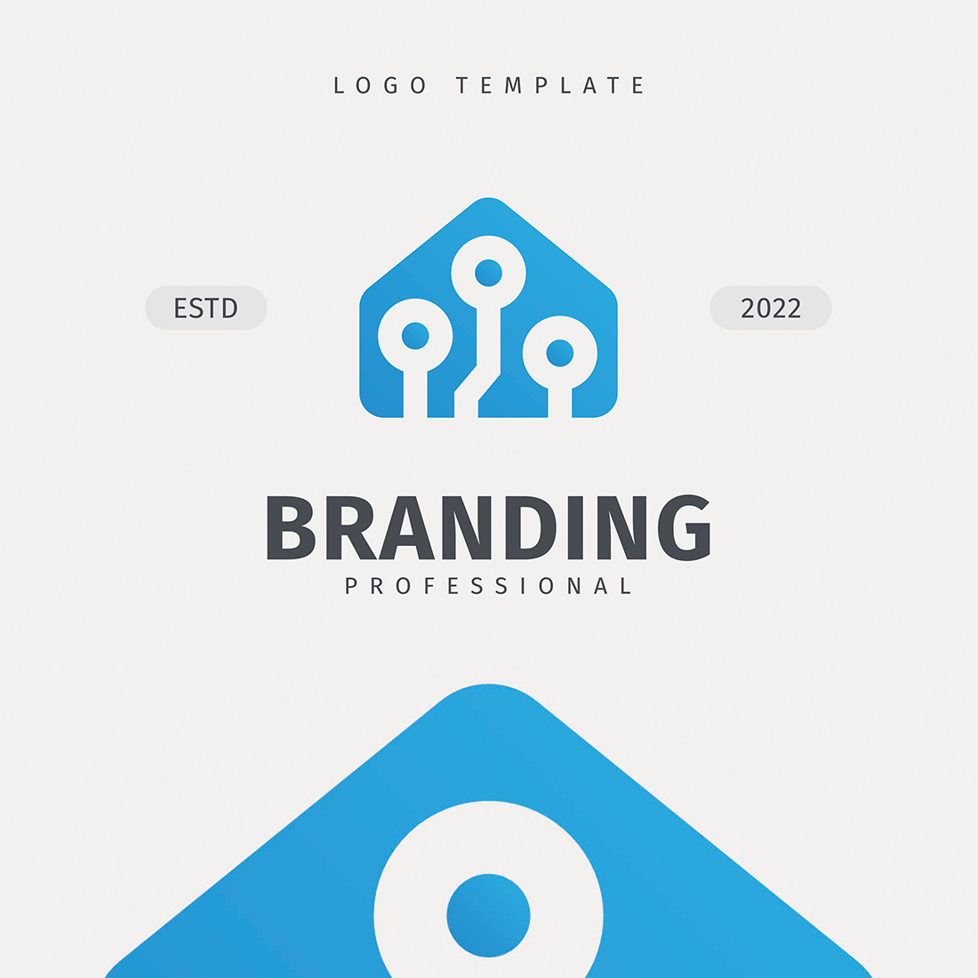 Tech Modern Home Building Logo Template preview image.