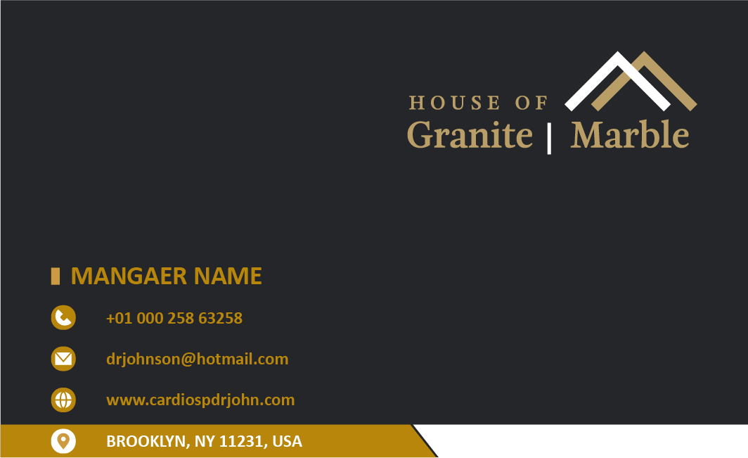 House of Granite Marble Profesional Business Card facebook image.