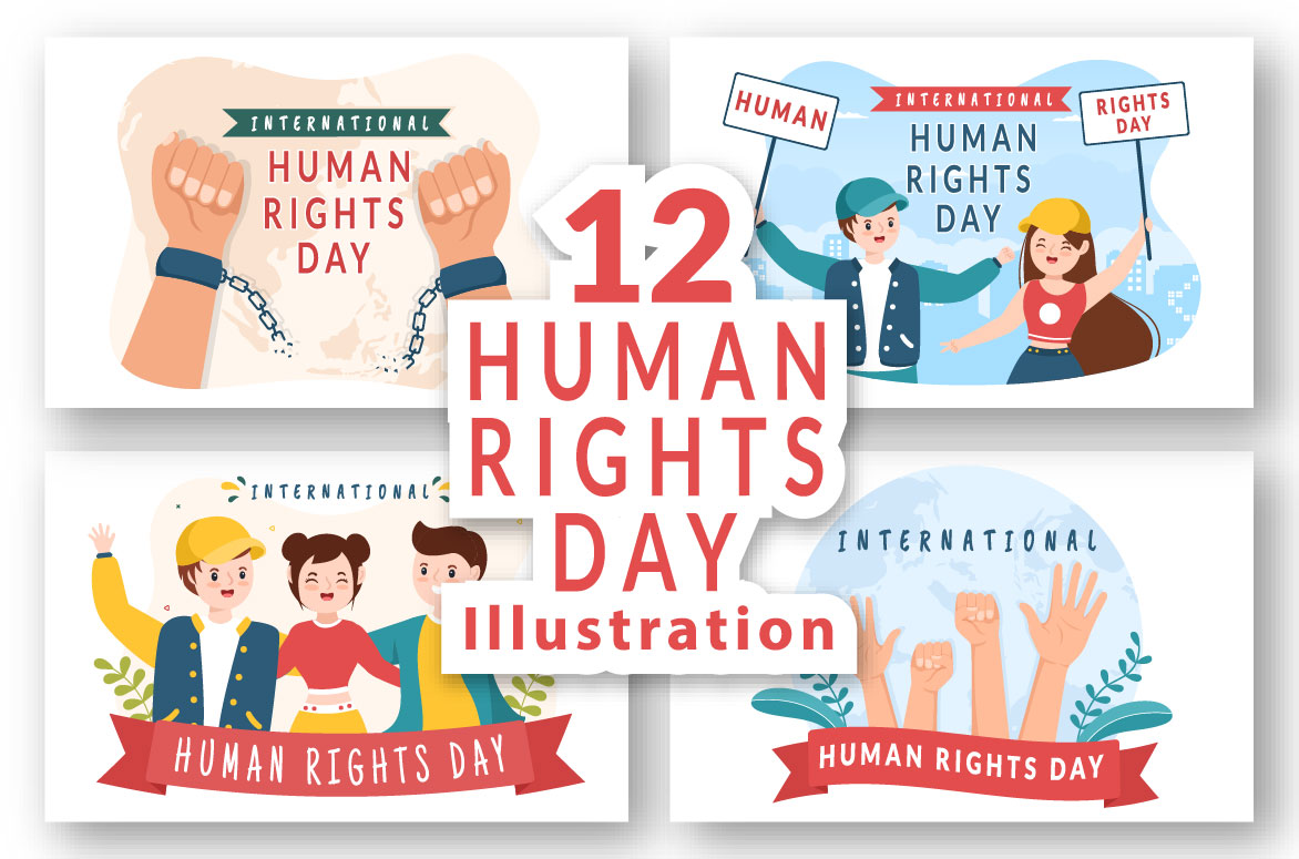 12 Human Rights Day Illustration Facebook Image.