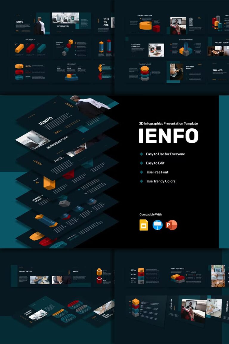 IENFO - 3D Infographics Presentation (DARK) – MasterBundles