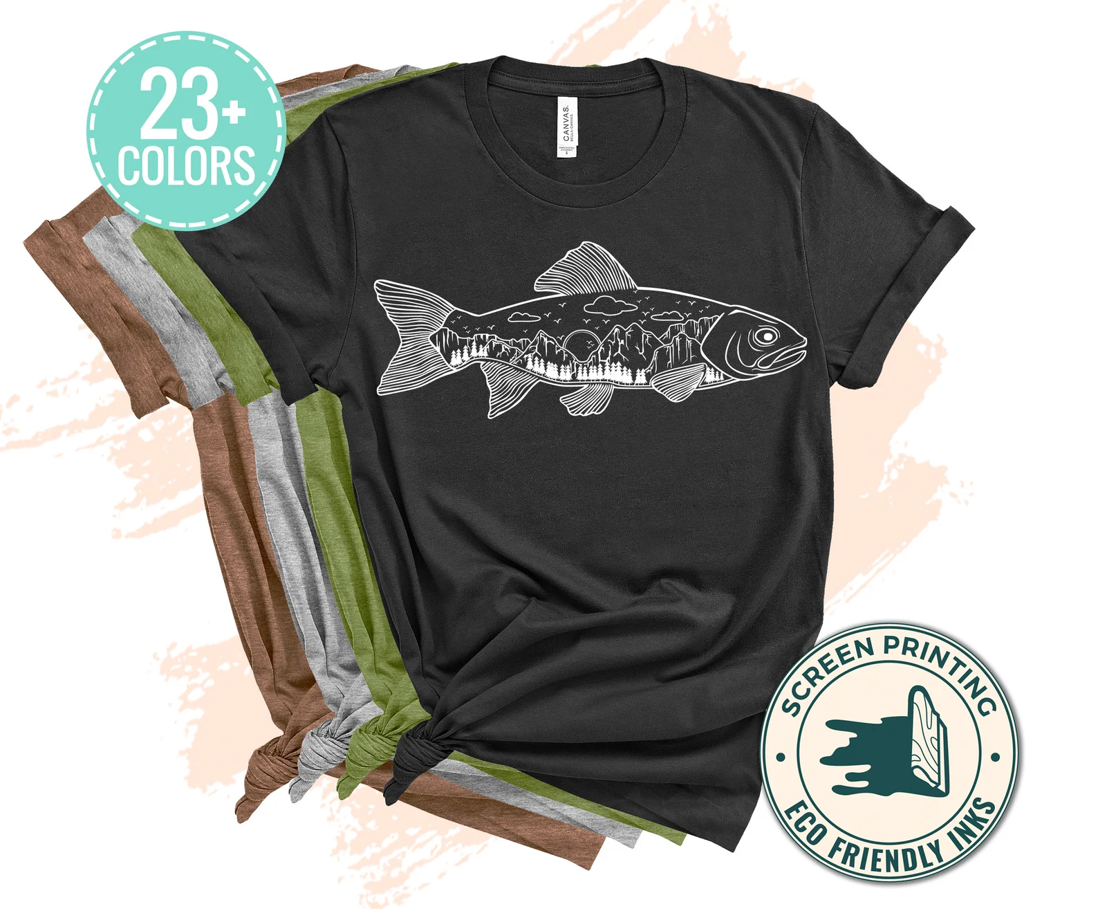 Cool t-shirt collection with fish.