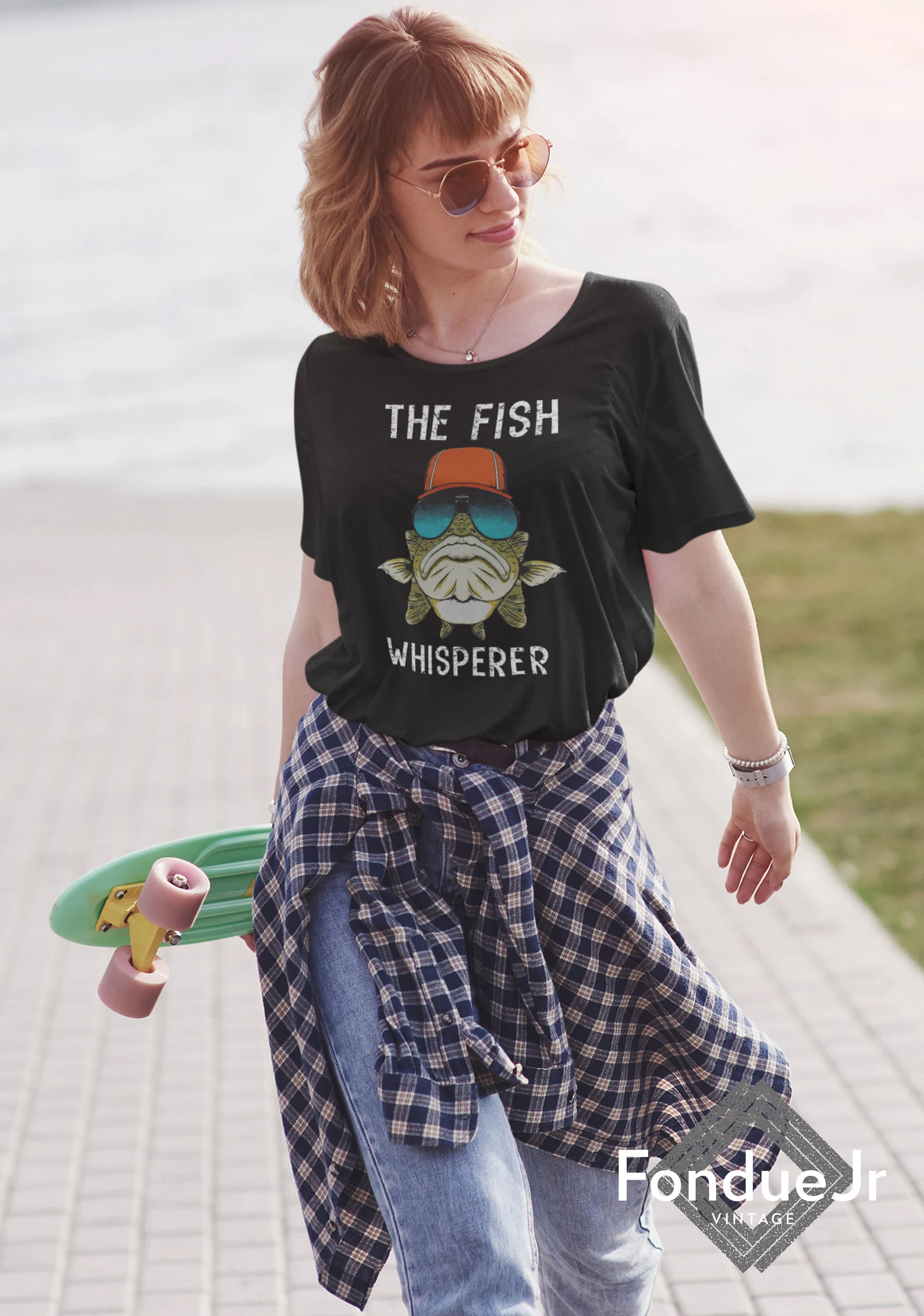 Women's t-shirt with stylish fish.