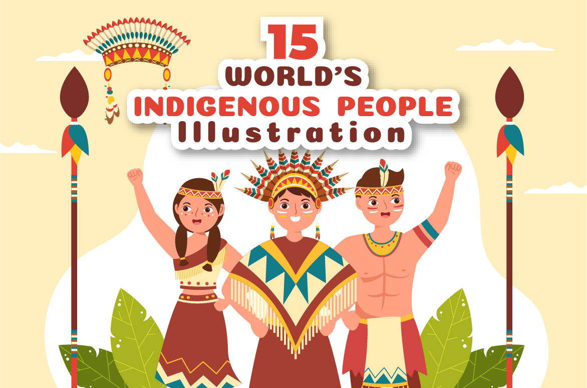 15 Worlds Indigenous Peoples Day Illustration Facebook Image.