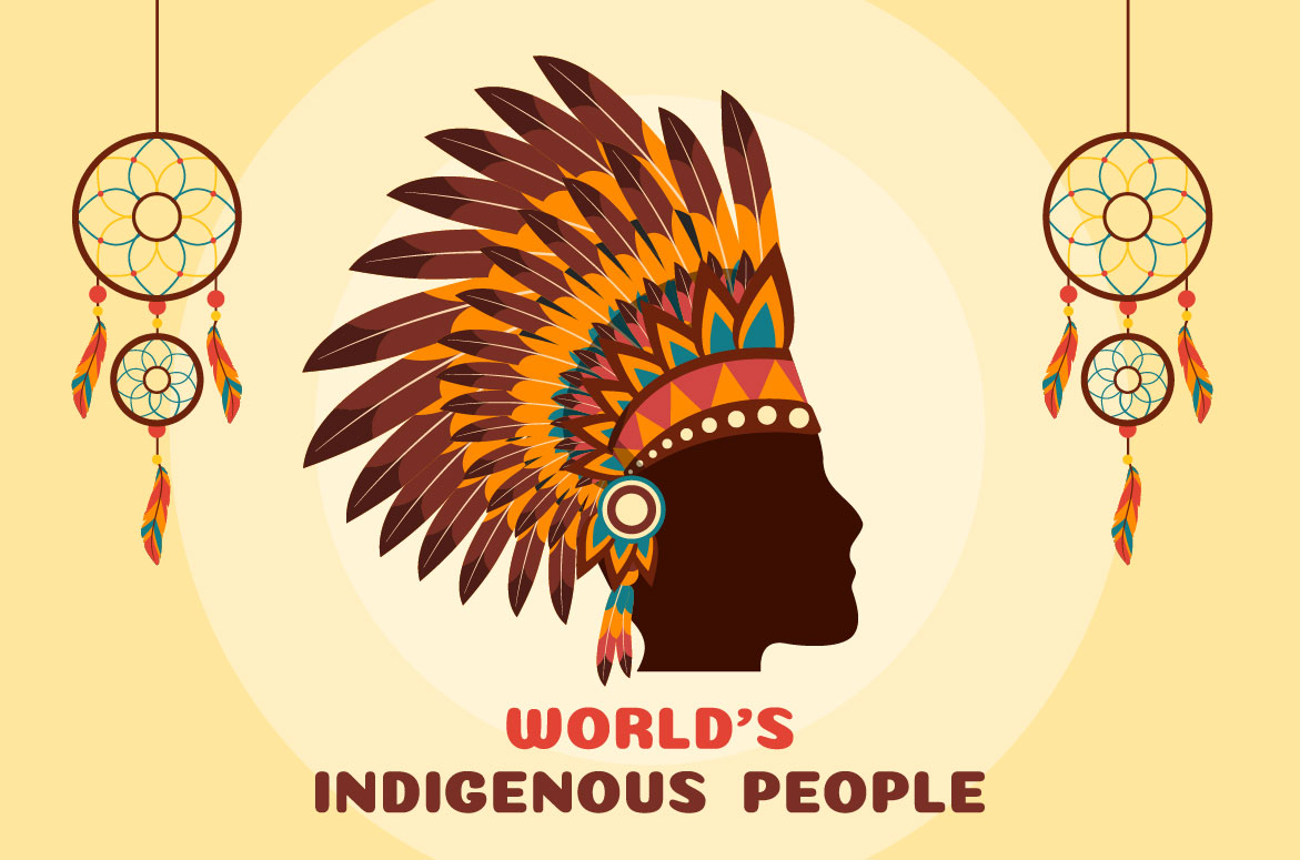 15 Worlds Indigenous Peoples Day Illustration Hat.