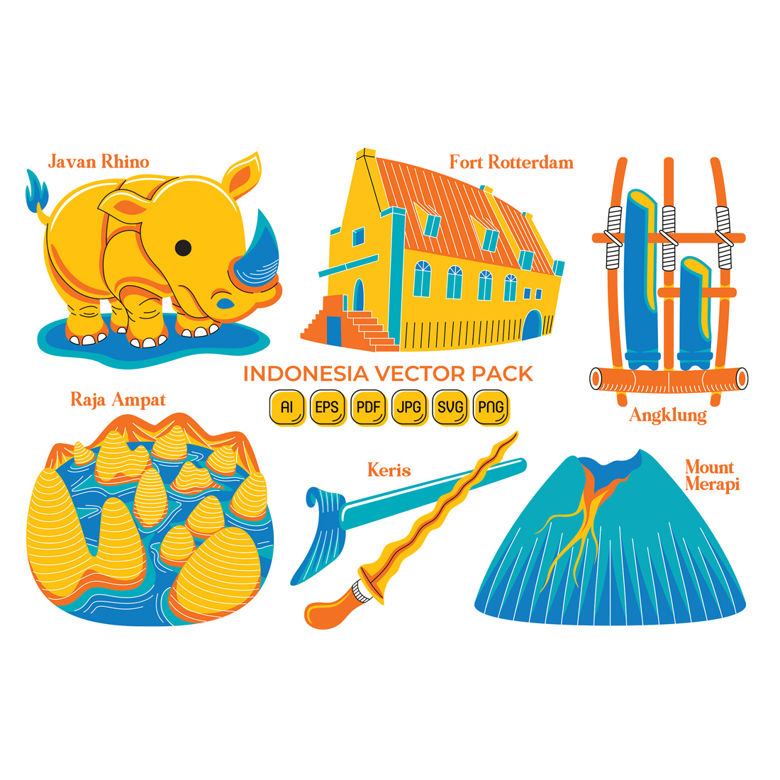 Indonesia Vector Pack #01 pinterest image.