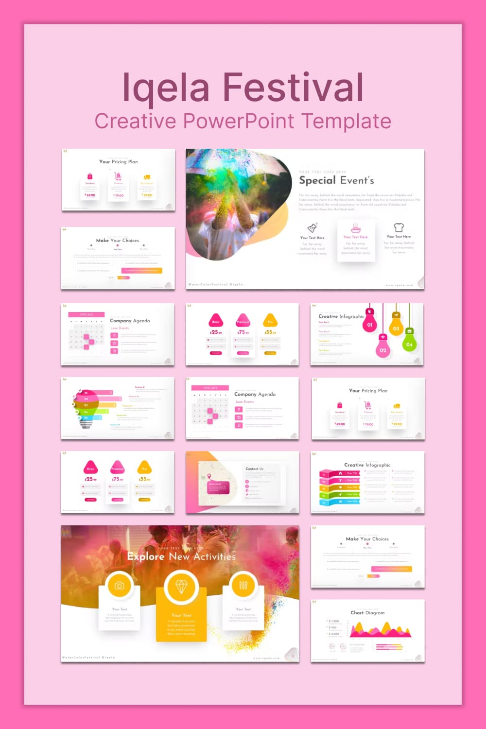 Iqela festival creative powerpoint template - pinterest image preview.