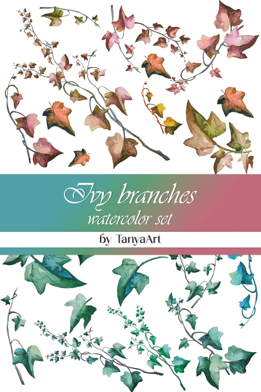 ivy branches watercolor set pinterest