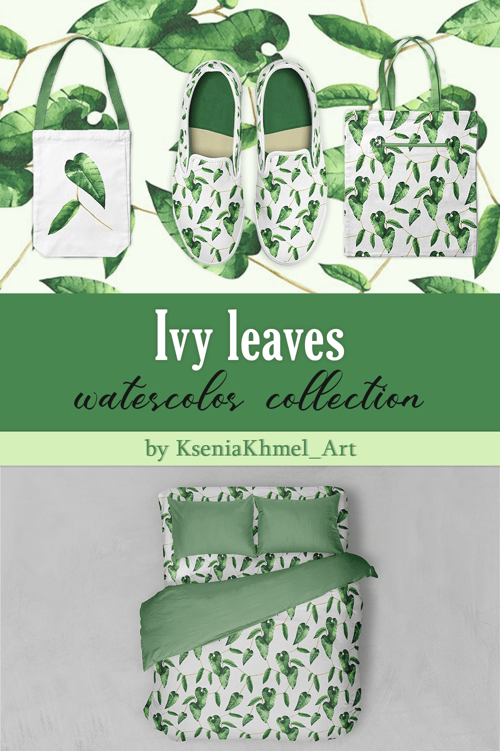 ivy leaves watercolor collection pinterest