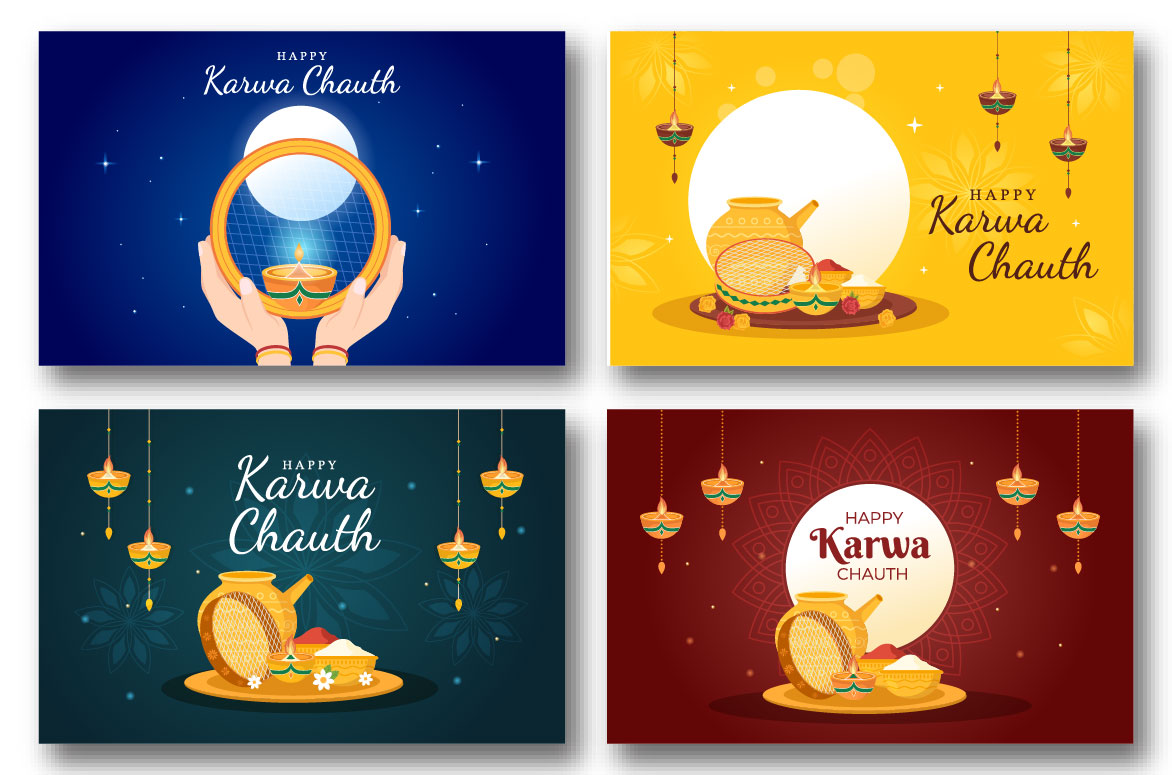 13 Karwa Chauth Festival Illustration Examples.