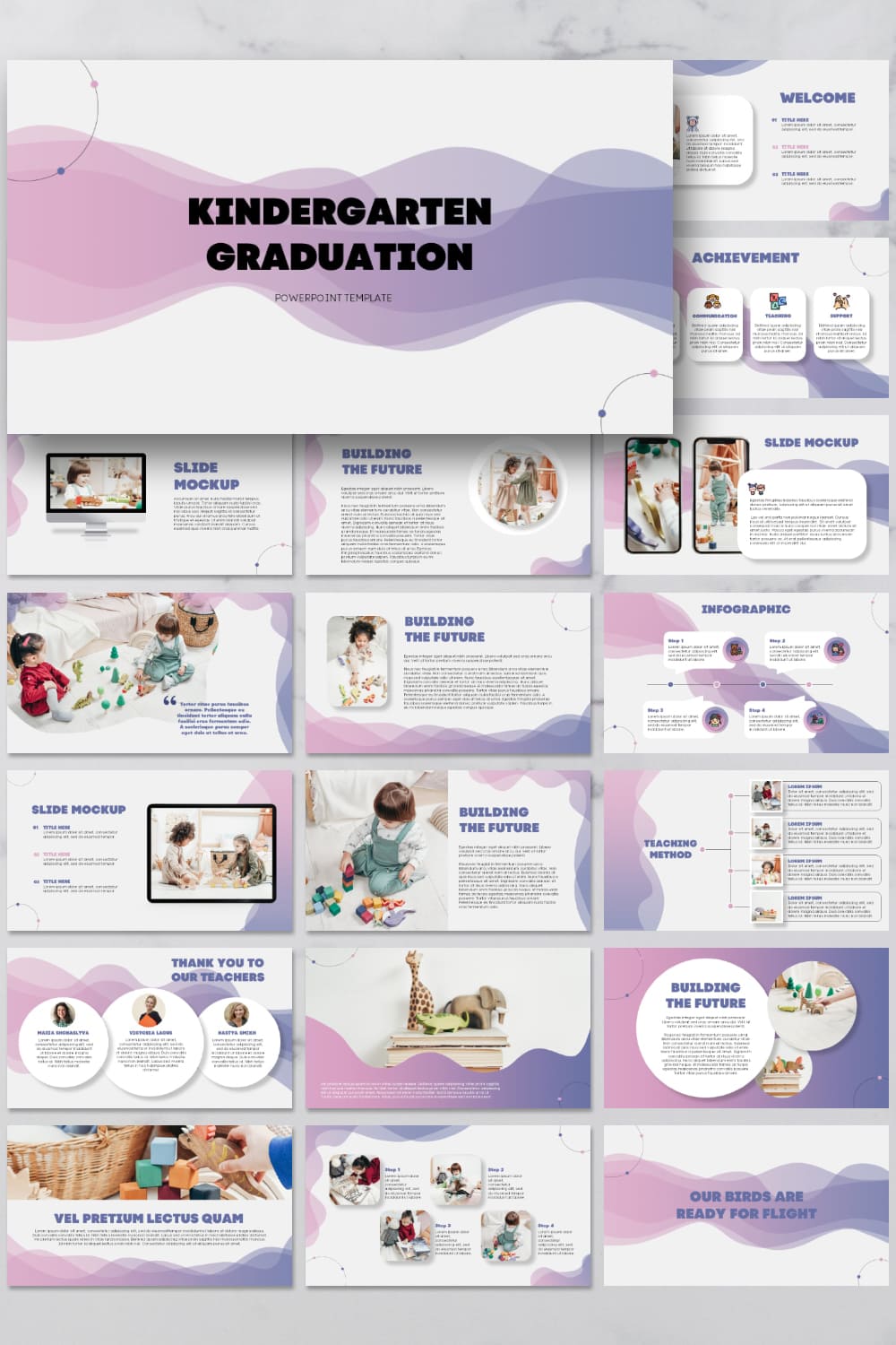 kindergarten graduation powerpoint template 1000e1500