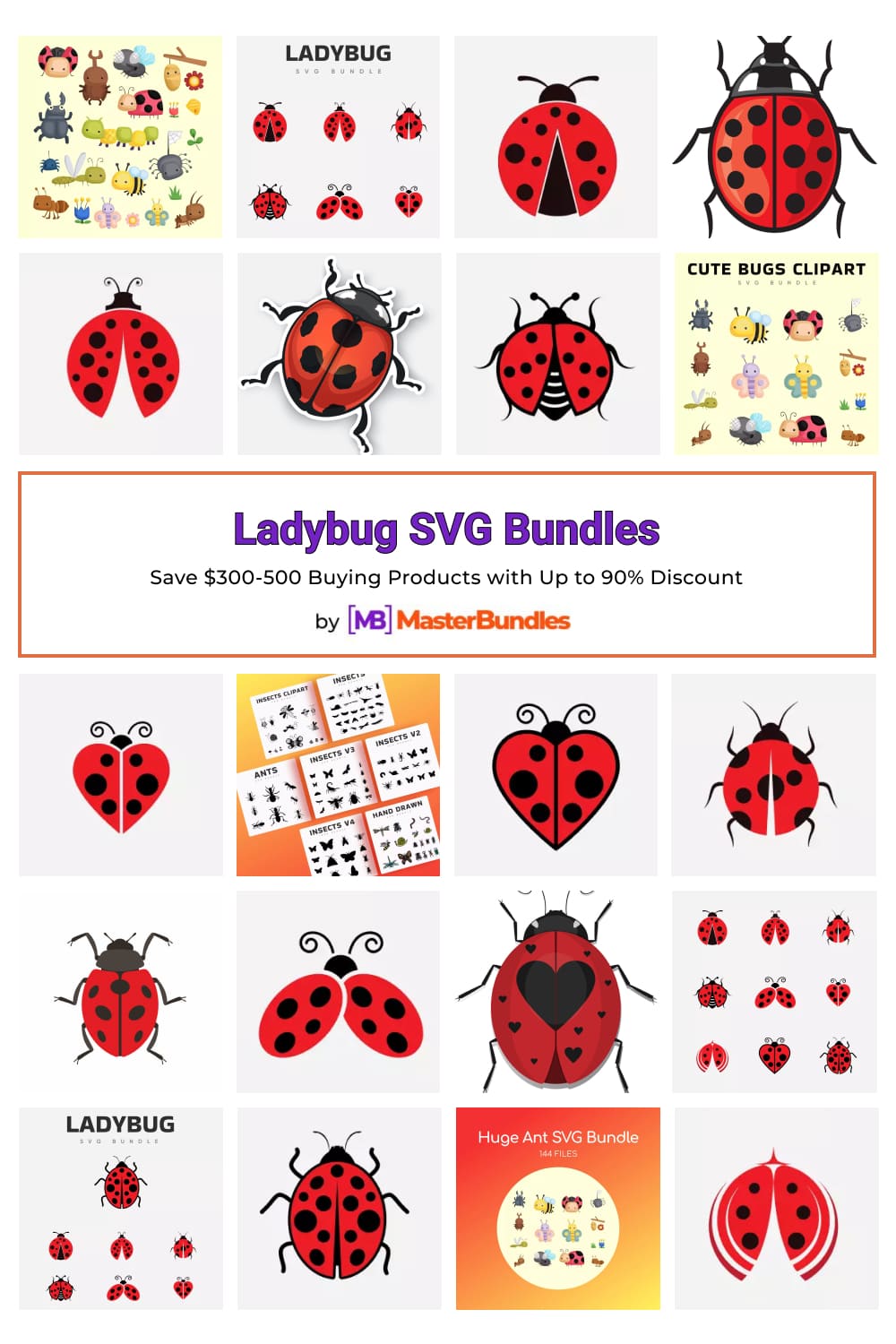 Ladybug SVG Bundles for Pinterest.